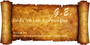 Grünblat Eufrozina névjegykártya